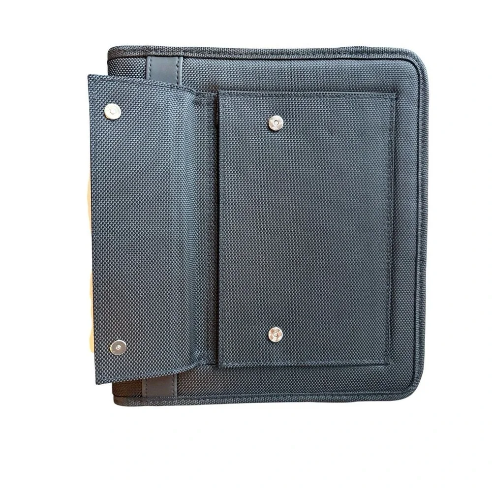 NEW Franklin compact Planner Black Zippered Binder with Card Holder & Pockets